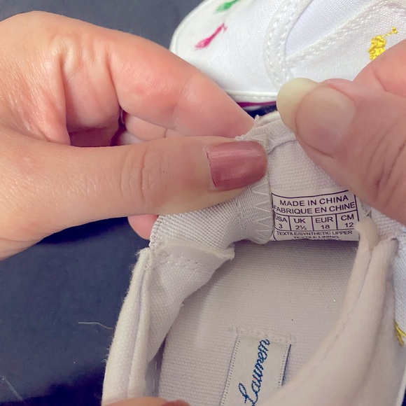 Ralph Lauren White and Pink Baby Walker Shoes. Size 3 - Picture 7 of 8